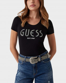 GUESS LOGO TEE ΓΥΝΑΙΚΕΙΑ ΚΟΝΤΟΜΑΝΙΚΗ ΜΠΛΟΥΖΑ - W5Y105J1314  - ΜΑΥΡΟ