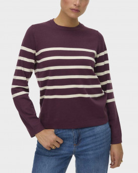 VERO MODA SABA ΓΥΝΑΙΚΕΙΟ ΡΙΓΕ ΠΟΥΛΟΒΕΡ - 10309324 - ΜΠΟΡΝΤΩ