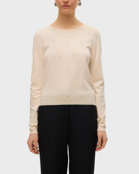VERO MODA GLORY PEARL ΓΥΝΑΙΚΕΙΟ ΠΟΥΛΟΒΕΡ - 10331386 - ΜΠΕΖ