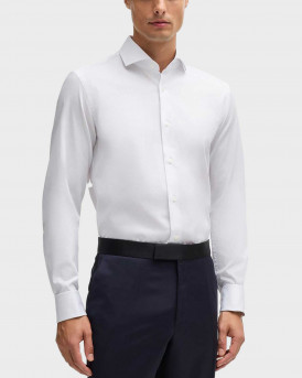 BOSS Η-ΗΑΝΚ ΑΝΔΡΙΚΟ ΠΟΥΚΑΜΙΣΟ ΣΤΕΝΗ ΓΡΑΜΜΗ - 50519935  - ΑΣΠΡΟ