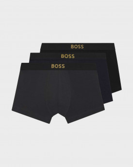 BOSS ΤRUNK 3P GOLD LOGO ΑΝΔΡΙΚΑ ΜΠΟΞΕΡΑΚΙΑ ΣΕΤ 3 ΤΜΧ. - 50546764  - ΜΠΛΕ