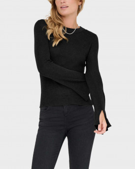 PULLOVER FEM KNIT PC50/VI50 ONLY ΓΥΝΑΙΚΕΙΟ ΠΟΥΛΟΒΕΡ - 15350696 - ΜΑΥΡΟ