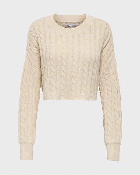 ONLY BIRTIE ΓΥΝΑΙΚΕΙΟ ΠΛΕΚΤΟ ΠΟΥΛΟΒΕΡ CROPPED - 15350742