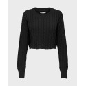 ONLY BIRTIE ΓΥΝΑΙΚΕΙΟ ΠΛΕΚΤΟ ΠΟΥΛΟΒΕΡ CROPPED - 15350742 - ΜΑΥΡΟ