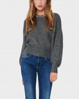 ONLY LESLA ΓΥΝΑΙΚΕΙΟ ΠΟΥΛΟΒΕΡ - 15210667 - ΓΚΡΙ