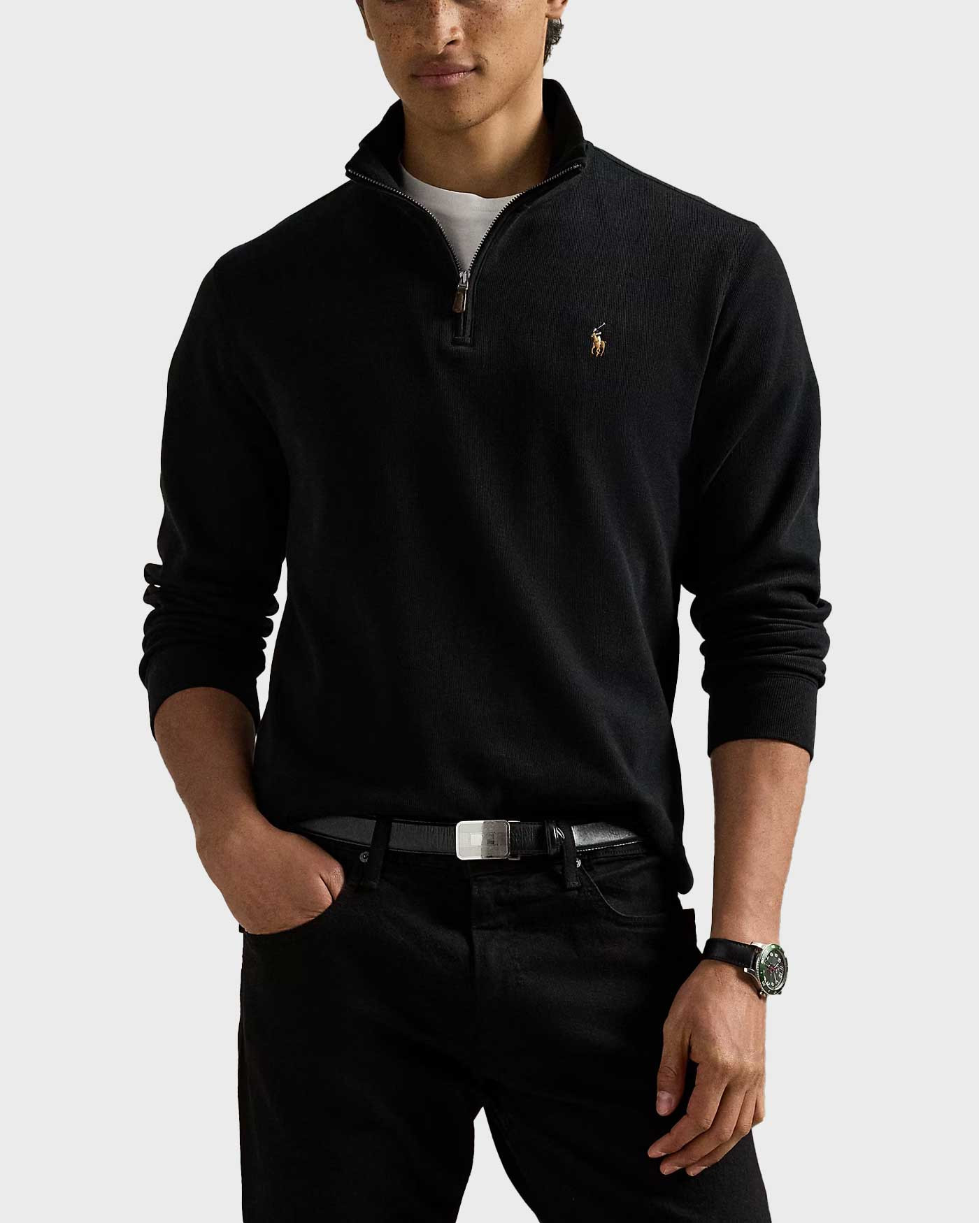 POLO RALPH LAUREN ESTATE MEN'S HALF-ZIP SWEATER - 710671929001