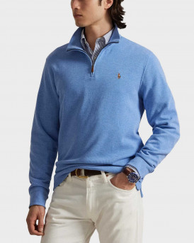 POLO RALPH LAUREN ΑΝΔΡΙΚΟ ΠΛΕΚΤΟ HALF-ZIP - 710671929076 - ΣΙΕΛ