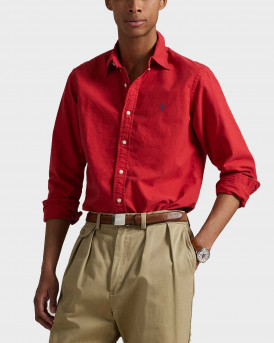 POLO RALPH LAUREN GARMENT-DYED OXFORD ΑΝΔΡΙΚΟ ΠΟΥΚΑΜΙΣΟ - 710805564062 - ΚΟΚΚΙΝΟ