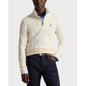POLO RALPH LAUREN ΑΝΔΡΙΚΟ ΠΟΥΛΟΒΕΡ HALF-ZIP - 710876766001 - ΕΚΡΟΥ