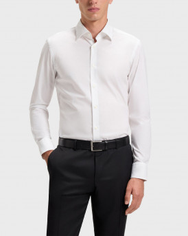 BOSS H-HANK ΑΝΔΡΙΚΟ ΠΟΥΚΑΜΙΣΟ ΣΤΕΝΗ ΓΡΑΜΜΗ - 50469345  - ΑΣΠΡΟ