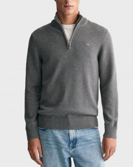 GANT ΑΝΔΡΙΚΟ ΠΟΥΛΟΒΕΡ HALF-ZIP - 3G8030170 - ΓΚΡΙ