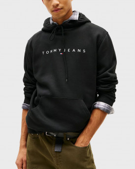 TOMMY JEANS ΑΝΔΡΙΚΟ ΦΟΥΤΕΡ ΜΕ ΚΟΥΚΟΥΛΑ - DM0DM20746 - ΜΑΥΡΟ