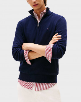 TOMMY HILFIGER ΑΝΔΡΙΚΟ ΠΟΥΛΟΒΕΡ HALF-ZIP - MW0ΜW28049 - ΜΠΛΕ