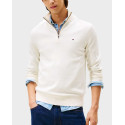 TOMMY HILFIGER ΑΝΔΡΙΚΟ ΠΟΥΛΟΒΕΡ HALF-ZIP - MW0ΜW28049 - ΕΚΡΟΥ