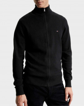 TOMMY HILFIGER ΑΝΔΡΙΚΗ ΠΛΕΚΤΗ ΖΑΚΕΤΑ ΜΕ ΦΕΡΜΟΥΑΡ - MW0MW28050 - ΜΑΥΡΟ