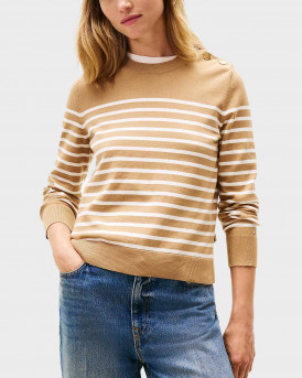 TOMMY HILFIGER JERSEY ΓΥΝΑΙΚΕΙΟ ΠΟΥΛΟΒΕΡ - WW0WW47305 - ΜΠΕΖ