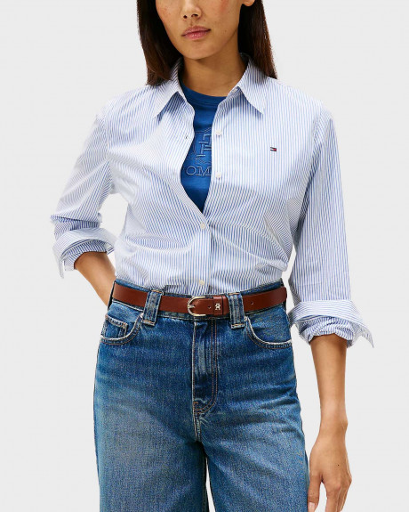 TOMMY HILFIGER ΓΥΝΑΙΚΕΙΟ ΠΟΥΚΑΜΙΣΟ ΠΟΠΛΙΝΑ - WW0WW47169