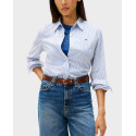 TOMMY HILFIGER ΓΥΝΑΙΚΕΙΟ ΠΟΥΚΑΜΙΣΟ ΠΟΠΛΙΝΑ - WW0WW47169 - ΜΠΛΕ
