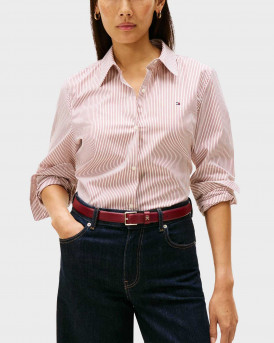 TOMMY HILFIGER ΓΥΝΑΙΚΕΙΟ ΠΟΥΚΑΜΙΣΟ ΠΟΠΛΙΝΑ - WW0WW47169 - ΚΟΚΚΙΝΟ