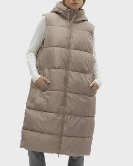 VERO MODA ΓΥΝΑΙΚΕΙΟ ΜΠΟΥΦΑΝ ΑΜΑΝΙΚΟ ΜΑΚΡΥ ΜΕ ΚΟΥΚΟΥΛΑ - 10298757 - ΜΠΕΖ