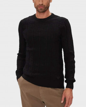 GUESS HERON ΑΝΔΡΙΚΟ ΠΟΥΛΟΒΕΡ - M5YR07Z3FC2 - ΜΑΥΡΟ