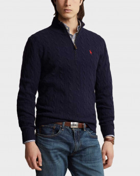 POLO RALPH LAUREN ΑΝΔΡΙΚΟ HALF-ZIP ΠΟΥΛΟΒΕΡ - 710876766002 - ΜΠΛΕ