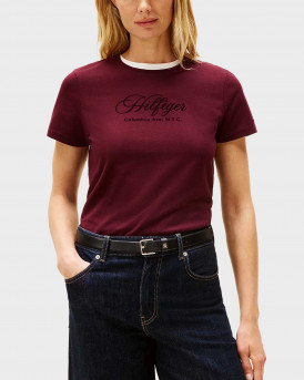 TOMMY HILFIGER ΓΥΝΑΙΚΕΙΑ ΚΟΝΤΟΜΑΝΙΚΗ ΜΠΛΟΥΖΑ - WW0WW46120 - ΜΠΟΡΝΤΩ