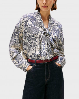 TOMMY HILFIGER ΓΥΝΑΙΚΕΙΟ OVERSIZED ΠΟΥΚΑΜΙΣΟ ΜΕ ΦΙΟΓΚΟ - WW0WW46604 - ΑΣΠΡΟ