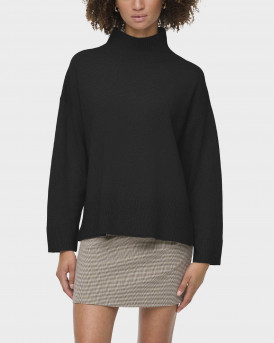 ONLY COCO ΓΥΝΑΙΚΕΙΟ ΠΟΥΛΟΒΕΡ ΜΕ ΨΗΛΟ ΛΑΙΜΟ - 15349969 - ΜΑΥΡΟ