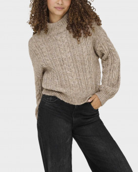 ONLY IDA ΓΥΝΑΙΚΕΙΟ ΠΟΥΛΟΒΕΡ ΜΕ ΨΗΛΗ ΛΑΙΜΟΚΟΨΗ - 15327651 - ΜΠΕΖ