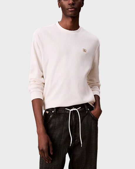 CALVIN KLEIN WAFFLE BADGE ΑΝΔΡΙΚΗ ΜΑΚΡΥΜΑΝΙΚΗ ΜΠΛΟΥΖΑ - LV040EM217