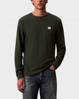 CALVIN KLEIN WAFFLE BADGE ΑΝΔΡΙΚΗ ΜΑΚΡΥΜΑΝΙΚΗ ΜΠΛΟΥΖΑ - LV040EM217 - ΚΥΠΑΡΙΣΣΙ