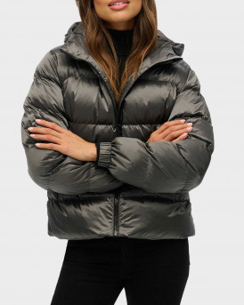 SUPERDRY D1 SDSW HOODED LUXE SPORTS PUFFER ΓΥΝΑΙΚΕΙΟ ΜΠΟΥΦΑΝ - w5012005Α - ΑΝΘΡΑΚΙ