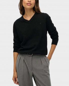 SUPERDRY D1 STUD ΓΥΝΑΙΚΕΙΟ ΠΟΥΛΟΒΕΡ V ΛΑΙΜΟΚΟΨΗ - W6110644Α - ΜΑΥΡΟ