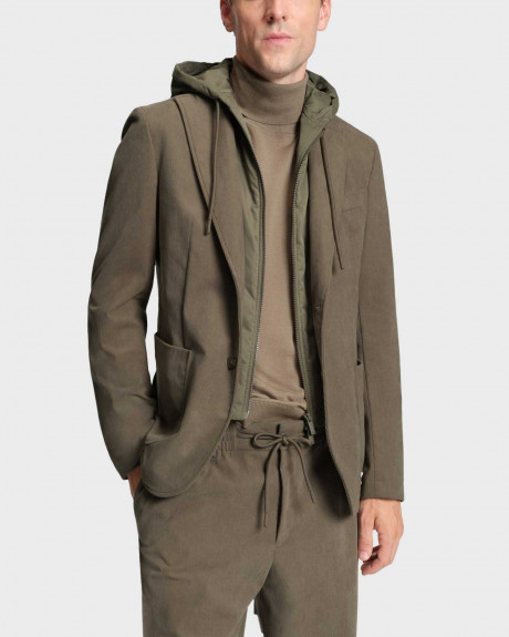 BOSS P-HANRY ΑΝΔΡΙΚΟ ΣΑΚΑΚΙ ΚΟΤΛΕ ΜΕ ΕΝΣΩΜΑΤΩΜΕΝΗ ΚΟΥΚΟΥΛΑ - 50549394 