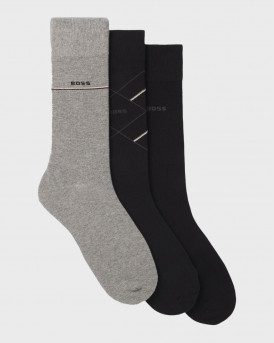 BOSS 3PRS GIFTSET ICON CCΑ MEN'S 3-PACK SOCKS - 50547840  - BLACK