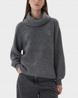 ONLY WHITNEY ΓΥΝΑΙΚΕΙΟ OVERSIZED ΠΟΥΛΟΒΕΡ ΖΙΒΑΓΚΟ - 15353187 - ΓΚΡΙ