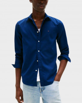 TOMMY HILFIGER DOBBY STRUCTURE RF MEN'S SHIRT - MW0MW39446 - BLUE