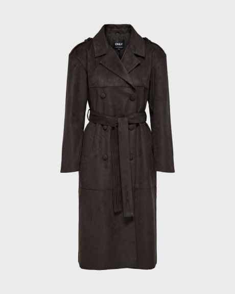 ONLY BINE WOMEN'S FAUX SUEDE TRENCHCOAT - 15356625