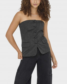 ONLY MARNIE ΓΥΝΑΙΚΕΙΟ ΣΤΡΑΠΛΕΣ ΤΟΠ ΣΤΥΛ ΓΙΛΕΚΟ - 15357612 - ΓΚΡΙ