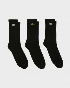 LACOSTE MEN'S 3-PACK SOCKS - RA4182 - BLACK