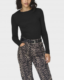 ONLY CHECKIE ΓΥΝΑΙΚΕΙΑ ΜΑΚΡΥΜΑΝΙΚΗ ΜΠΛΟΥΖΑ - 15330371 - ΜΑΥΡΟ