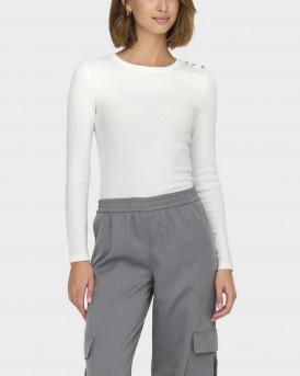 ONLY CHECKIE ΓΥΝΑΙΚΕΙΑ ΜΑΚΡΥΜΑΝΙΚΗ ΜΠΛΟΥΖΑ - 15330371 - ΑΣΠΡΟ