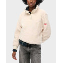 SUPERDRY ΓΥΝΑΙΚΕΙΟ HALF-BUTTON FLEECE ΦΟΥΤΕΡ - W2012372A - ΕΚΡΟΥ
