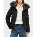 SUPERDRY FUJI FAUX FUR PADDED ΓΥΝΑΙΚΕΙΟ ΜΠΟΥΦΑΝ - W5012000Α - ΜΑΥΡΟ