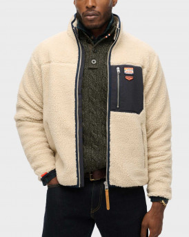 SUPERDRY VINTAGE RETRO ΑΝΔΡΙΚH FLEECE ZAKETA - Μ2014141A - ΜΠΕΖ