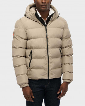 SUPERDRY HOODED SPORTS ΑΝΔΡΙΚΟ PUFFER ΜΠΟΥΦΑΝ - Μ5011905Α - ΜΠΕΖ
