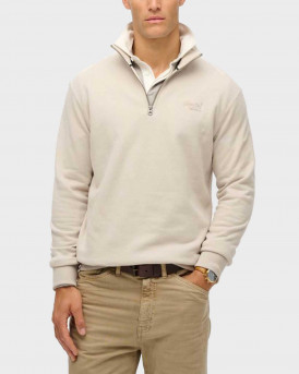 SUPERDRY D1 OVIN ESSENTIAL LOGO HENLEY ΑΝΔΡΙΚΟ ΦΟΥΤΕΡ HALF-ZIP - M2013750Α - ΕΚΡΟΥ