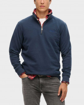 SUPERDRY D1 OVIN ESSENTIAL LOGO HENLEY ΑΝΔΡΙΚΟ ΦΟΥΤΕΡ HALF-ZIP - M2013750Α - ΜΠΛΕ