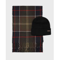 BARBOUR MEN'S GIFT SET SCARF-BEANIE - MGS0079 - ΜΑΥΡΟ ΛΑΔΙ